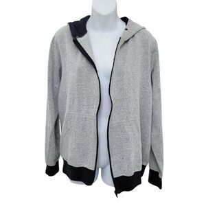 2/$20 Urban Heritage Zip Up Black & Grey Hoodie Jacket Top Size: M